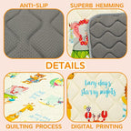 Baby Play Mat - Thicken 71x59 Inch Soft Foam Crawling Mat for Playpen & Floor, Non-Slip Waterproof Playmats for Infants & Toddlers, Portable Foldable & Machine Washable, Beach Animals