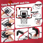 LovesTown Indoor Mini Basketball Hoop for Kids, Basketball Hoops Over The Door with LED Lighting, Mini Hoop with 4 Balls Electronic Scoreboard Toys, Sports Toys Gifts for Boys Girls