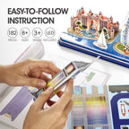 CubicFun 3D Puzzles for Kids Ages 8-10 LED Dubai Cityline, Arts and Crafts for Kids Ages 8-12 STEM Projects for Kids Ages 8-12 Gifts for 8 Year Old Toys for 8 Year Old Girls Lighting Architecture