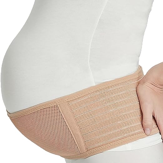 NeoTech Care Adjustable Maternity Belt - Light and Breathable Pregnancy Belly Support Band for Pregnant Women (Beige, Regular Size)