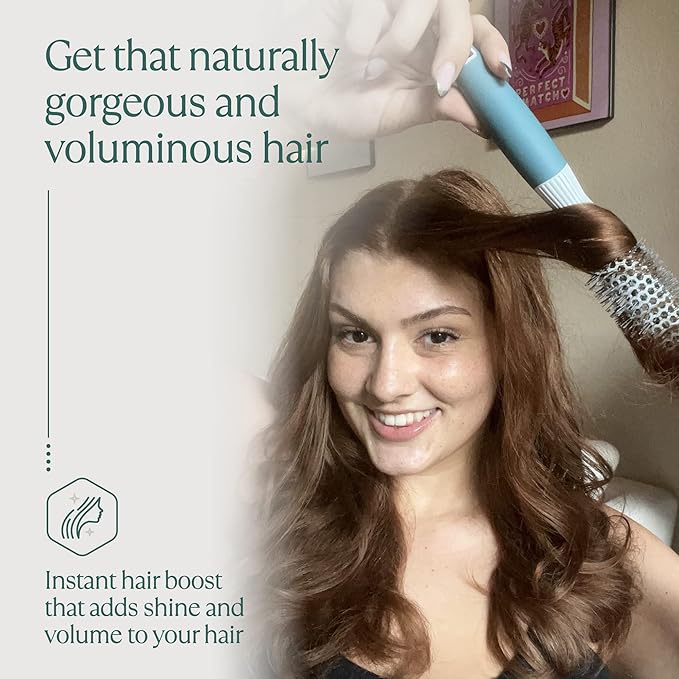 Round Brush for Blow Drying - Extra Small Ceramic Thermal Ionic Roller Brush for Sleek, Salon Blowout - Lightweight Round Hair Brush for Precise Styling and Manageable Hair (Bristle 1.7in, Barrel 1in)