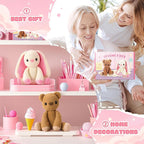 Crochet Kit for Beginners, Bunny and Bear Crochet Animal Kit with Step-by-Step Video Tutorials, Crocheting Kit for Starters, Beginner Crochet Kit for Kids and Adults, DIY Stuffed Animal Knitting Kit