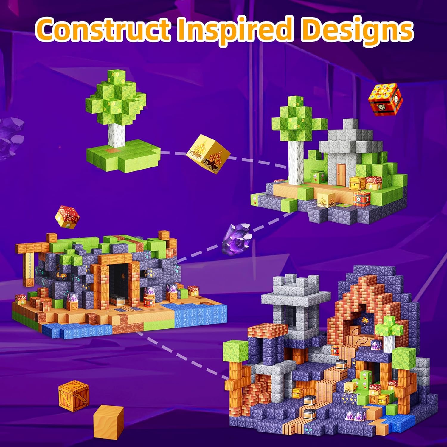 150PCS Magnetic Blocks, Build 3D Magnetic Building Blocks Set for Kids Ages 3+ Boys and Girls, Magnet Blocks STEM Sensory Educational Christmas Birthday Gifts Construction Toys