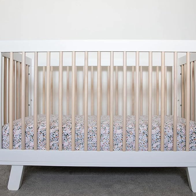 Little Unicorn Premium Crib Sheet | Breathable & Super-Soft Muslin Fabric (Pressed Petals)