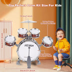 Kids Drum Set, Toddler Jazz Drum Kit Music Toys 5 Drums Percussion Musical Instruments Birthday Early Education Xmas Gift Toys for 3 4 5 6 Year Old Girls Boys