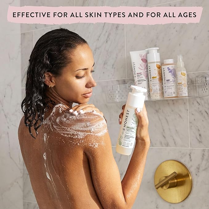 The Honest Company 2-in-1 Cleansing Shampoo + Body Wash and Face + Body Lotion Bundle | Gentle for Baby | Naturally Derived | Sweet Almond Nourish, 18.5 fl oz