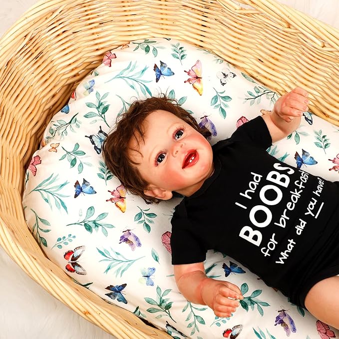 Hooyax Baby Lounger Cover for Boys and Girls, Newborn Lounger Slipcover Removable Infant Floor Seat Baby Nest Cover, Baby Padded Lounger Cover, Butterfly