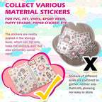 Reusable Sticker Book - 60 Sheets, Collecting Album, Organizer, Blank Book for Adults & Children, Keeper with Tweezer & Spatula, A5