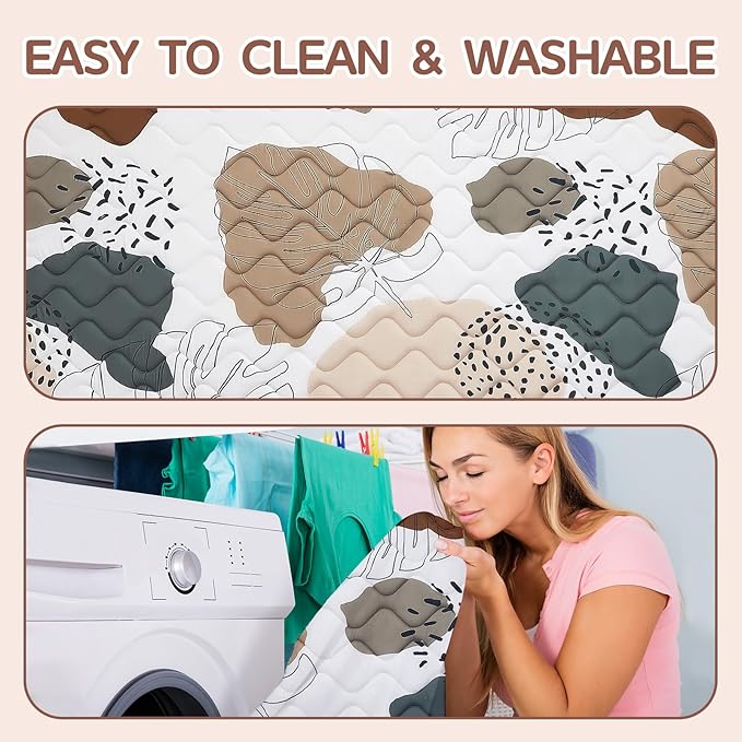 Baby Play Mat - Thicken 71x59 Inch Soft Foam Crawling Mat for Playpen & Floor, Non-Slip Waterproof Activity Playmats for Infants & Toddlers, Portable Foldable & Machine Washable, Boho Design