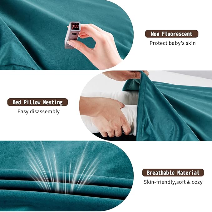 Baby Lounger for Newborns,Baby Nest & Floor Cushion,Soft Cotton,Portable Diaper Changing Pads for Boys & Girls 0-12 Months (Peacock Green)