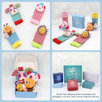 BLOOBLOOMAX Sock rattles for Babies 0-24 Months Baby Animal Foot Finder Educational Toys