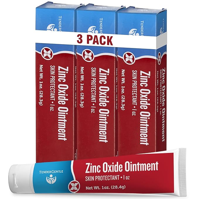 Zinc Oxide Ointment for Adults and Babies - 1 oz Diaper Rash Ointment, 3 Pack - Skin Protectant for Diaper Rashes, Cuts, and Burns