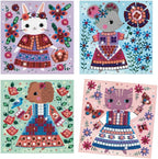 DJECO Lovely Pets Sticker Mosaic Craft Kit - Create Your Own Sparkling Pets for School or Gifts - Fun & Creative for Family & Friends, Boys & Girls, Educational Mosaic Art Craft Kit for Kids 5+