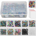1100pcs 8mm Round Glass Beads for Jewelry Making, Bracelet Necklace Earring DIY Crafts Bulk Kit with Large Hole 83 Different Crystal Beads for Adults Jewelry Supplies