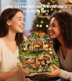 Spilay Miniature Dollhouse Miniature House Kit,DIY Kit Mini Modern Villa Model with Music Box ，Best Christmas Birthday Gift.(Forest Adventures)