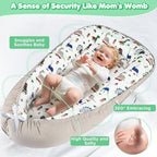 KISS GOLD Baby Lounger - Breathable Soft Cotton Cover Baby Lounger Nest, Babies Essentials Gifts, Portable Lounger for Baby Tummy Time Floor Playing Seated Support for Home and Travel