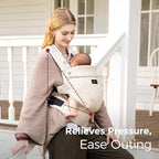 Momcozy Baby Carrier with Natural Cotton Linen, Built to Last, Ergonomic Design, 7-44lbs for Infant and Toddler, Lightweight and Comfortable, Hands-Free for Moms&Dads, Light Amber