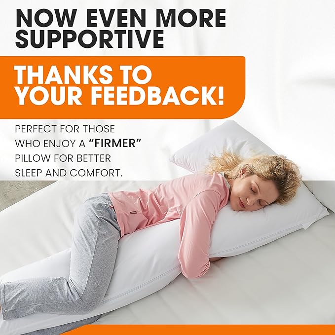 Cheer Collection L Shaped Pillow - Pregnancy Body Pillow - Maternity Pillow for Pregnant Women - Snuggle Pillow for Adults - Body Pillow for Side Sleeper - J Pillow Full Body Support for Side Sleeping