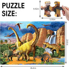 Jumbo Floor Puzzle for Kids,48 Piece Waterfall Dinosaur Large Jigsaw Puzzles, Fun Preschool Educational Toy for Toddlers Ages 3-5,Gift for Boy Girl Ages 4-8