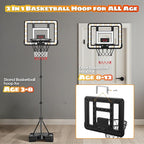 Kids Indoor Basketball Hoop with Scoreboard & Timer,Toddler Adjustable Height Basketball Goal Toy for Outdoor Backyard,Sports Game Play