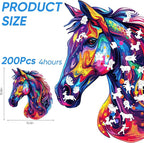 Wooden Puzzles for Adults, Horse Liberty Cool Wooden Jigsaw Puzzles(10.8 * 12.6in-200pcs), Unique Shape Animal Adult Pieces, Irregular Wood Puzzles Best Gift for Adults and Kids Family Game