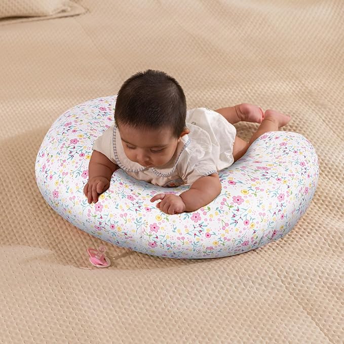 Baby Nursing Pillow for Breastfeeding, Adjustable Breast Feeding Pillow for Bottle Feeding, Breastfeeding Essentials for Mom and Baby Healthier Nursing, Removable Cover- Blooming Daisy