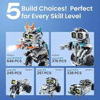 Sillbird Building Robot Dinosaur Kit with Remote Control Christmas Stem Gifts for Boys Age 8-12, Build Coding Robotic Toys for Kids Birthday, 5 in 1 Buildable Set with 646 Pieces