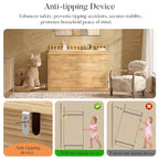 Homsee Baby Changing Table Dresser, 100% Solid Wood Infant Diaper Changing Station Combo, 10-Drawer Baby Nursery Dresser with Removable Tray for Children's Room Bedroom, Nature Color