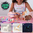 BONNYCO Unicorns Gifts for Girls Painting Kit with 18 Figurines Painting for Kids with Glow in The Dark | Girl Toys 3 4 5 6 7 8 9 10 Years Crafts Kids Gifts Birthday Christmas | Unicorn Toys Niñas