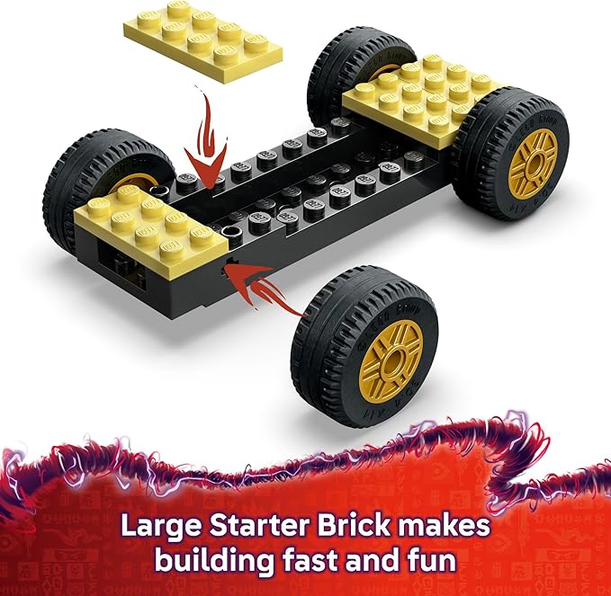 LEGO NINJAGO Rogue vs. Drix Race Car Duel Building Toy for Preschool Kids - Ninja Toy with Starter Brick for Boys & Girls, 4+ - Gift Idea for Birthdays & Dragons Rising Fans - 71840