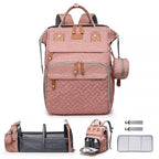 Baby Diaper Bag Backpack Diaper Bag Multifunctional Waterproof Diaper Bag with Changing Station Travel Diaper Backpack with Changing Pad, Pacifier Case & Stroller Straps(Pink)
