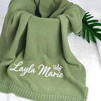 Personalized Baby Name Blanket, Custom Knit Blanket Embroidered with Name, 30x40in Custom Baby Gifts for Boys and Girls, Newborn for Boy/Girl