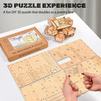 3D Wooden Puzzles for Adults - Mechanical Dragon Treasure Chest Model Kit, DIY Engineering Project, Unique Gift for Men Teens, Collectible Art and Home Display