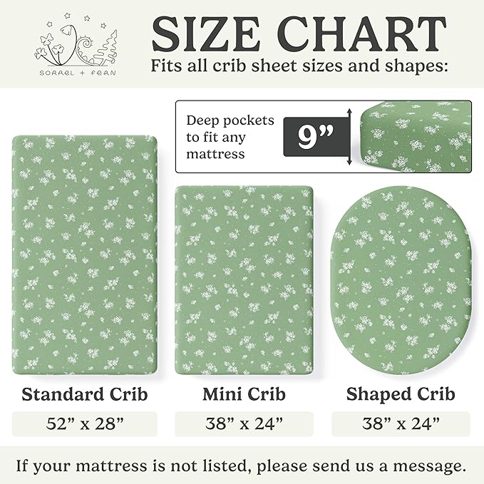 Crib Sheets Neutral - Fitted Baby Crib Sheets Bed for Girl Boy - 2 Pack Standard & Toddler Mattress (Butterfly Garden) - Buttery Soft Organic Cotton Blend