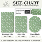 Crib Sheets Neutral - Fitted Baby Crib Sheets Bed for Girl Boy - 2 Pack Standard & Toddler Mattress (Butterfly Garden) - Buttery Soft Organic Cotton Blend