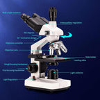 Compound trinocular Microscope, 40X-5000X Magnification, Digital Laboratory trinocular Compound LED Microscope with USB Camera and Mechanical Stage, WF10x and WF20x eyepieces, Abbe Condenser…