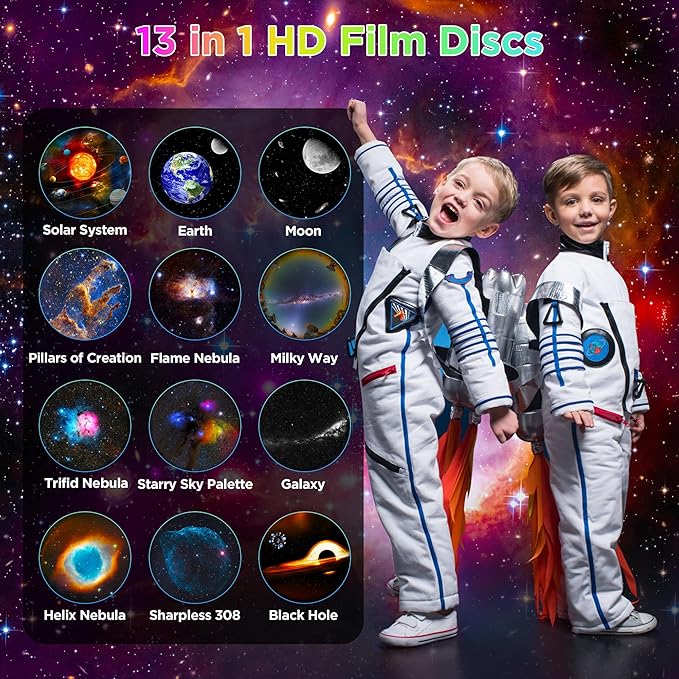 Galaxy Projector, 12 in 1 HD Planetarium Astronaut Galaxy Projector for Bedroom, Galaxy Star Night Light Projector for Kids Adults Gaming Room/Party/Home Décor