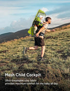 besrey Baby Backpack Carrier, Toddler Hiking Backpack with Safety 3-Height Seat, Adjustable Straps&Waist Belt, Foldable Frame Lightweight Large Capacity Child Carrier for Hiking (Green)