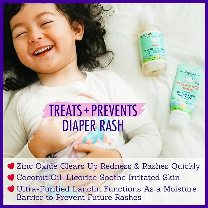 California Baby Calming Diaper Rash Cream | 100% Bio-Based | Zinc Oxide Ointment | Lavender Scented Diaper Cream | Cloth Diapers Safe | 82 g / 2.9 oz.