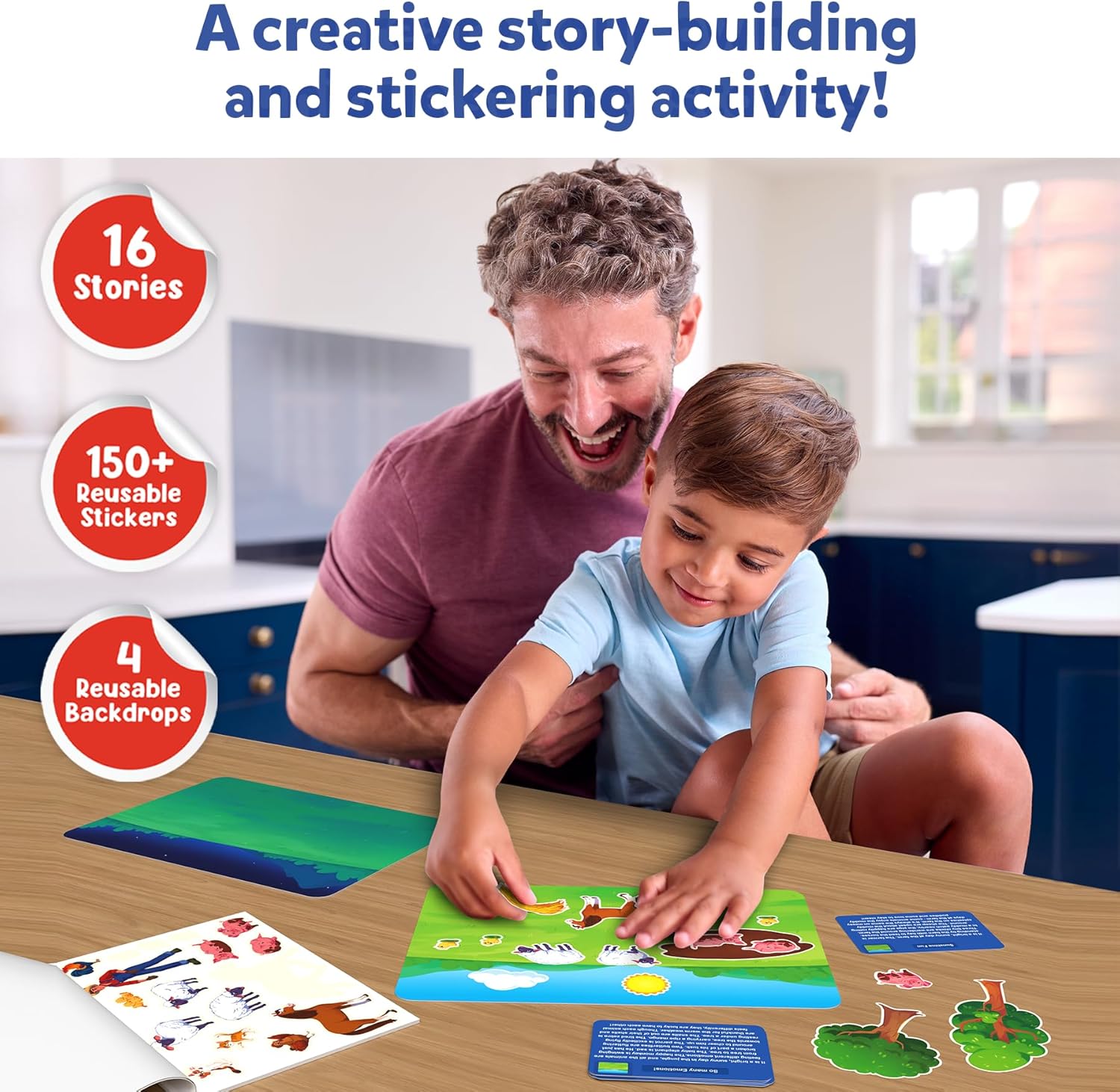 Skillmatics Activity Kit - Creative Storytelling & Skill Building with 150+ Reusable Stickers, Educational, Mess-Free Fun, Preschool & Kindergarten Toy, Gifts for Kids Ages 3, 4, 5, 6, 7