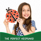 Creative Roots Mosaic Ladybug Stone, Includes 7-Inch Ceramic Stepping Stone & 6 Vibrant Paints, DIY Garden Stepping Stone Kit for Kids Ages 6+