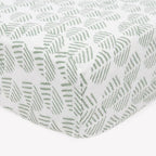 Little Unicorn Premium Crib Sheet | Breathable & Super-Soft Muslin Fabric (Leaf Motif)