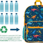 Wildkin ECO rPET Kids Backpack – Recycled, Padded, Adjustable for School & Travel – Jurassic Dinosaurs