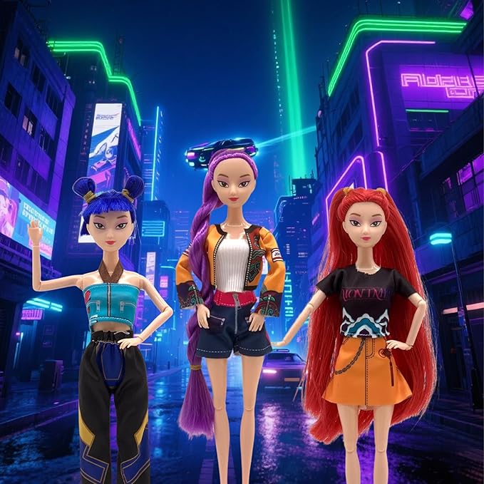 2025 New11.5''Singer Fashion Doll with Accessories and Trendy Outfits Set,Articulated/Made to Move Girl Group Dolls, Idea for Enthusiast Fan (Doll & Makeup Accessories Sets)