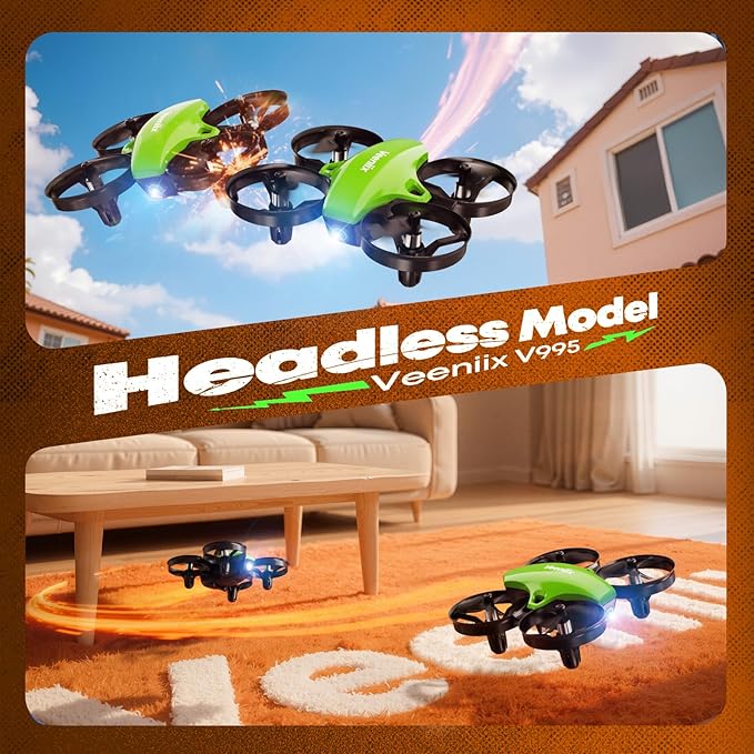 V995 Mini Drone for Kids and Beginners, Indoor Outdoor Quadcopter Plane for Boys Girls with 3D Flips,360° Rotation,Circle Fly,Auto Hover, Headless Mode and 3 Batteries,Gift for Boys and Girls