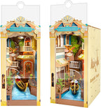Rolife DIY Book Nook Kit for Adults, Miniature Dollhouse Booknook Kit, 3D Wooden Puzzle Creative Decorative Bookends Bookshelf Diorama Insert Crafts Hobbies Gifts (Romantic Venice)
