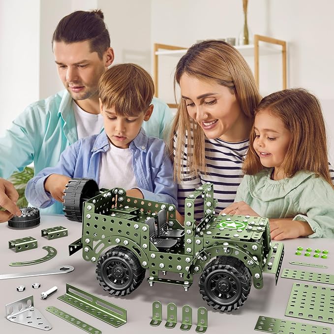 Lucky Doug STEM Building Projects Model Truck Set - Building Toys for Kids Ages 8-12, Assembly Science Army Toys for Boys 8 9 10 11 Years Old