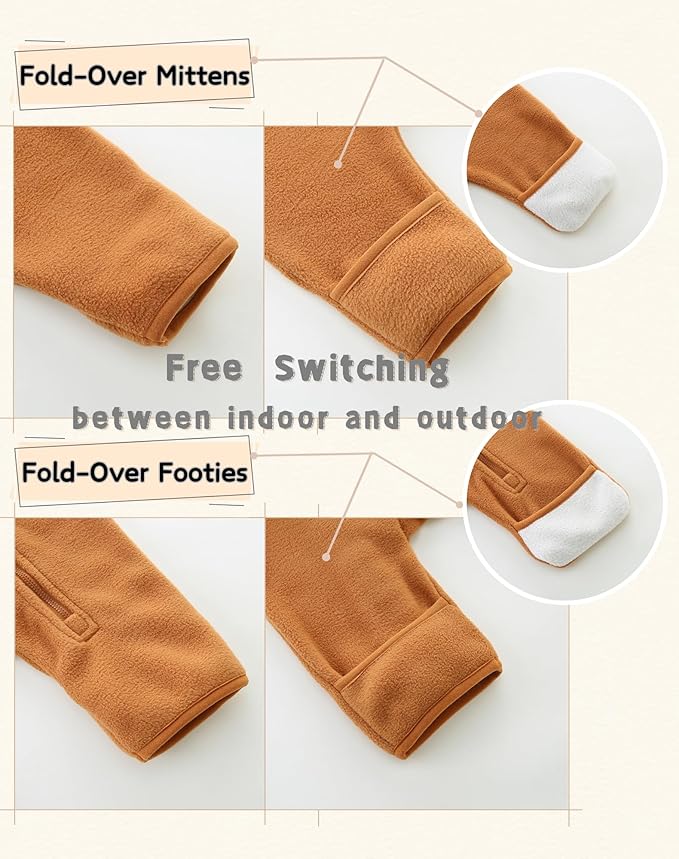 Newborn Baby Fleece Jumpsuit Girls Boys Winter Hooded Coverall Romper Cute Baby Snowsuit Clothes