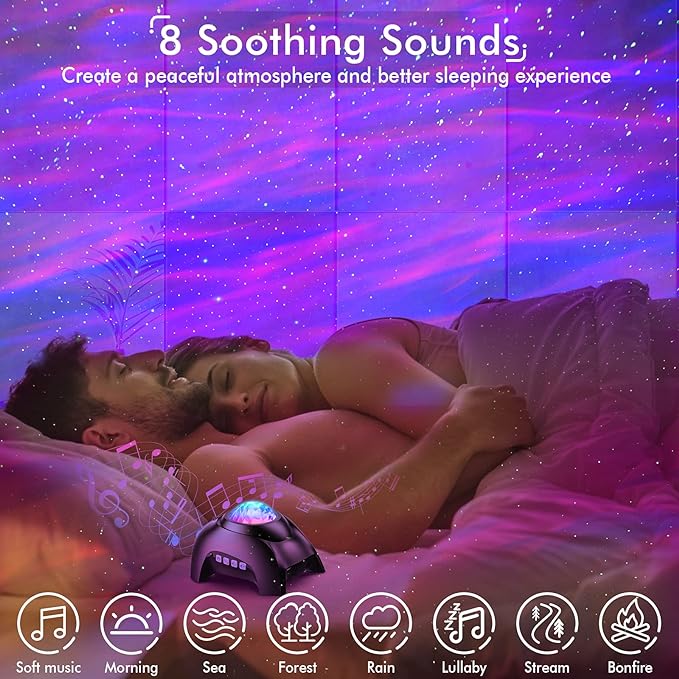 Rossetta Star Projector, Galaxy Projector for Bedroom, LED Night Light Aurora Projector with Bluetooth Speaker, White Noise, Timer and Remote, Room Decor, Gifts for Kids, Adults, Christmas, Birthday