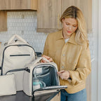 JuJuBe x Witney Carson - New Insulated Bottle Bag, Breastmilk Storage Bag for Baby Bottles, Waterproof Travel Lunch Bag or Cooler Bag for Nursing, Milk, Food, Snacks, Cloud, Mothers Day Gift